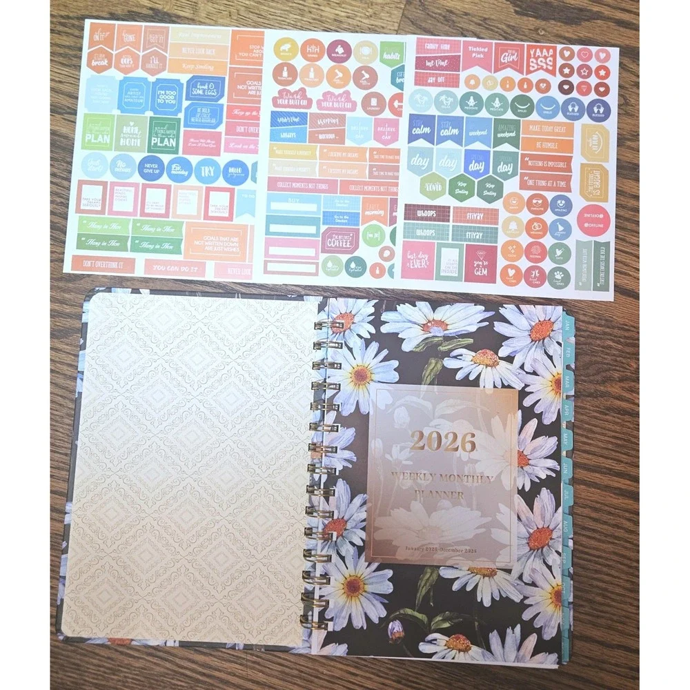 2026 Back To School Spiral Planner Daily Weekly Flowers NEW